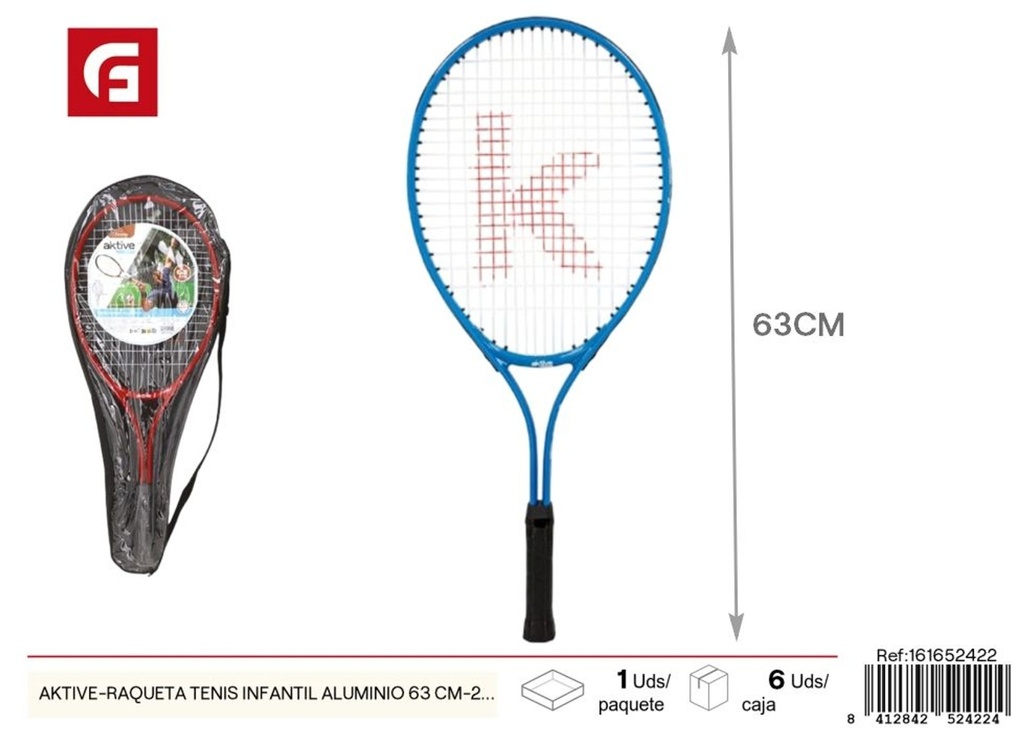 Raqueta de tenis infantil de aluminio 63 cm - Set de 2 para niños