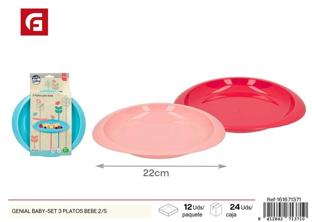 Set de 3 platos para bebé - Genial Baby