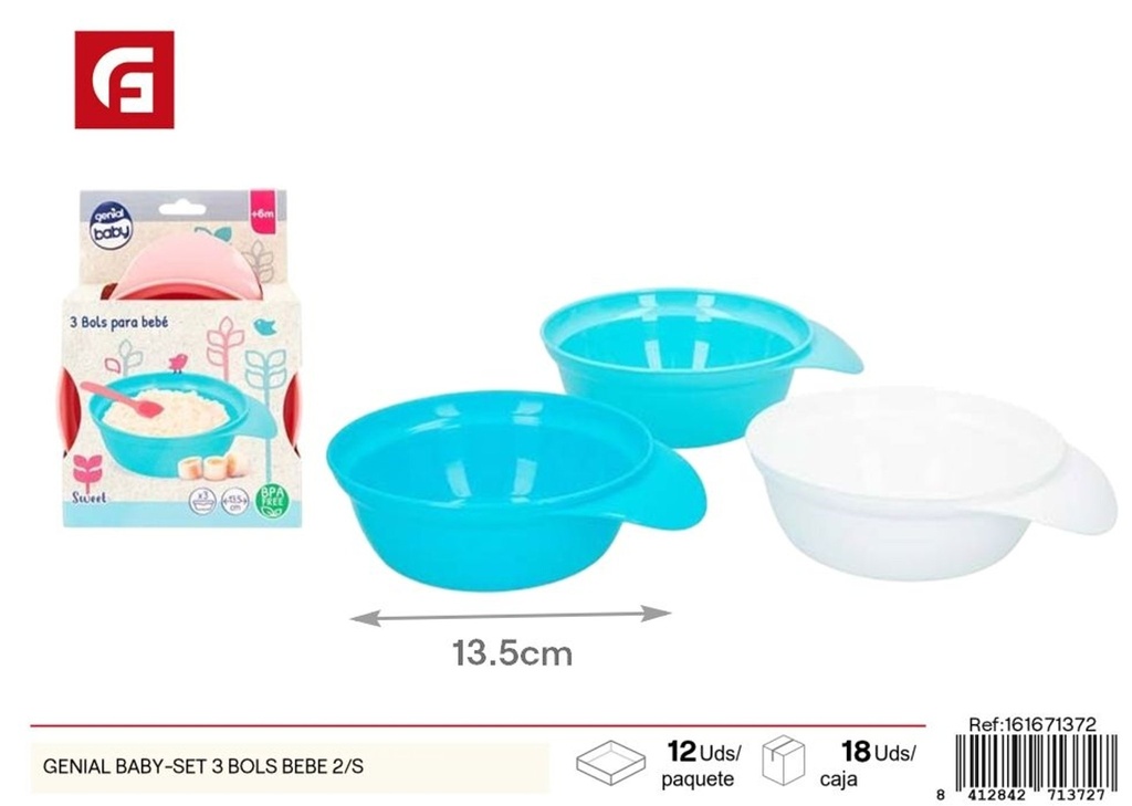 Set de 3 tazones para bebé - Genial Baby