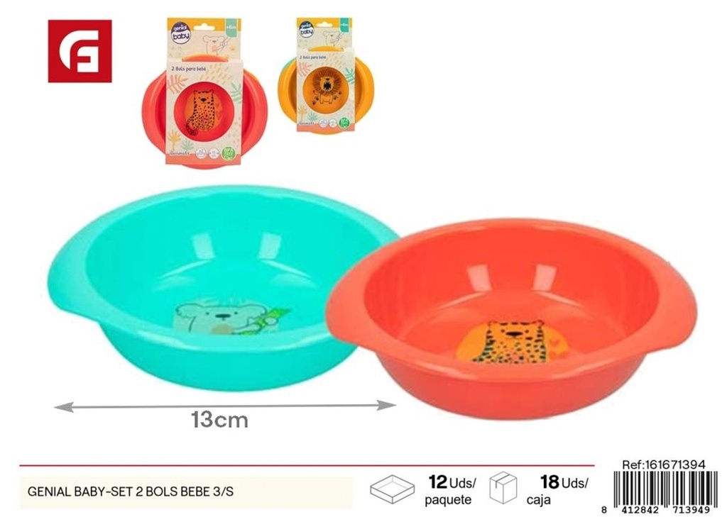 Set de 2 tazones para bebés 3 unidades - Genial Baby