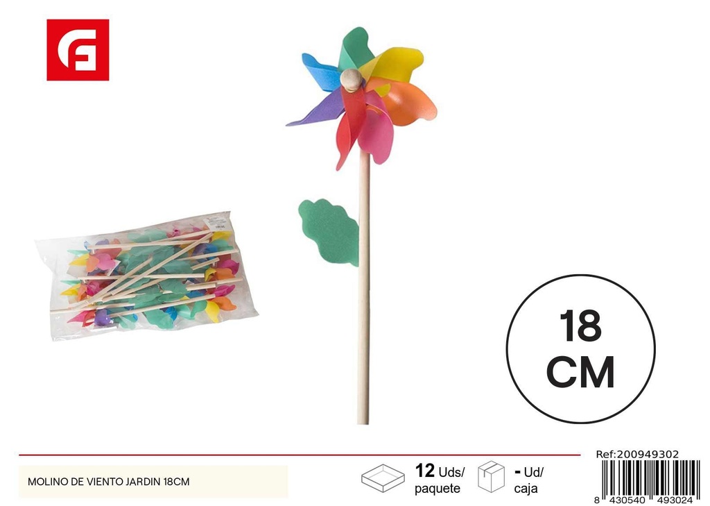 Molino de viento jardín 18cm - Decoración de jardín y juegos al aire libre