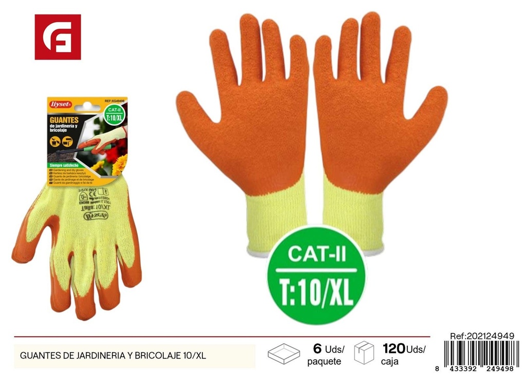Guantes de jardinería y bricolaje XL - Equipamiento para trabajo