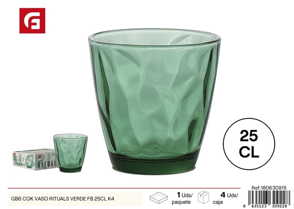 Vaso Rituals verde FB de 25 cl - Vidrio y cerámica