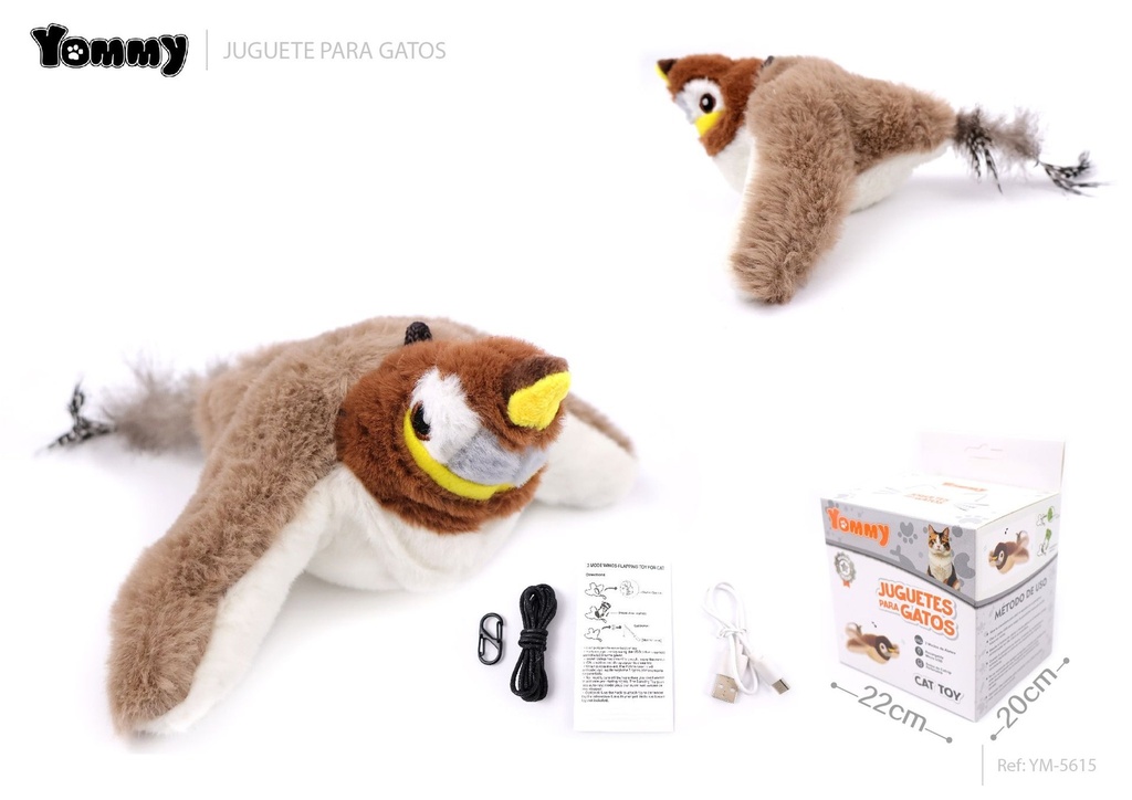 Juguete vibrador para gatos en forma de gorrión 22x20 cm - Accesorios para gatos