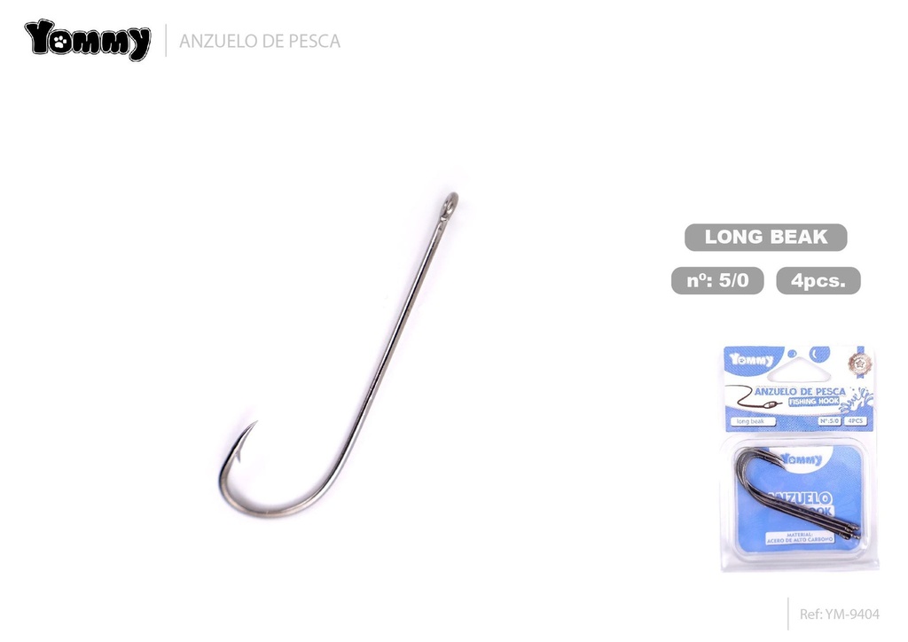 Anzuelo de pesca con anillo largo 5/0 - Artículos de pesca