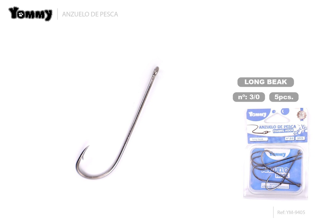 Anzuelo de pesca con anillo largo 3/0 - Artículos de pesca