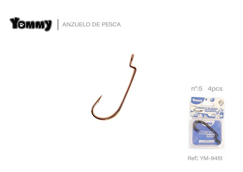 Anzuelo de pesca con anillo y curva 5/0 - Accesorios para pesca