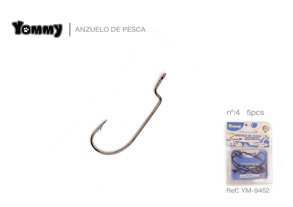 Anzuelo de pesca con anillo y curva 4/0 - Accesorios para pesca