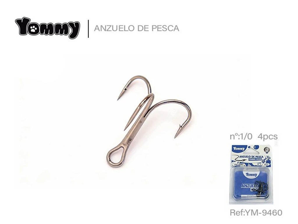 Anzuelo de pesca tridente 1/0 - Accesorios para pesca