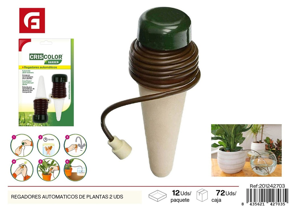 Regadores automáticos de plantas 2 uds - Accesorios de jardín