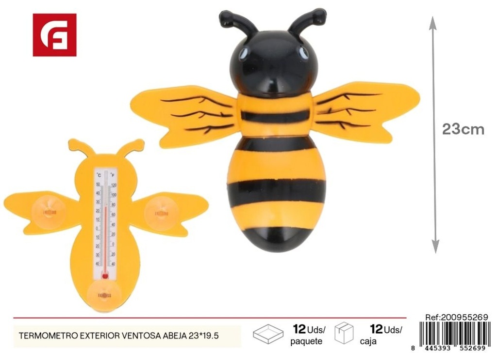 Termómetro exterior con ventosa Abeja 23x19.5cm - Herramientas de ferretería