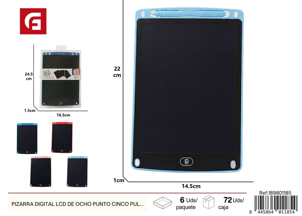 Pizarra digital LCD de ocho punto cinco pulgadas pantalla multicolor en ABS - Juguetes creativos