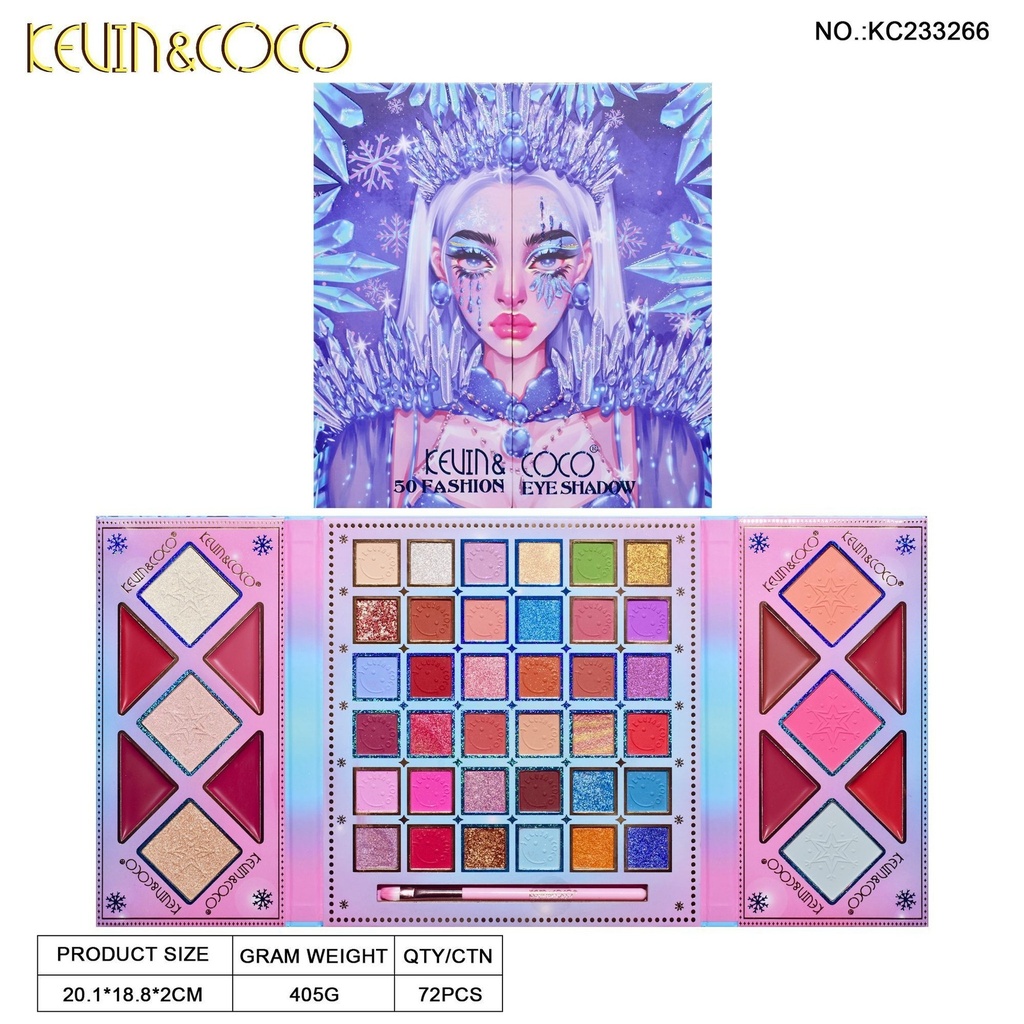 Paleta de 50 sombras de ojos Kevin & Coco - Productos de maquillaje y belleza