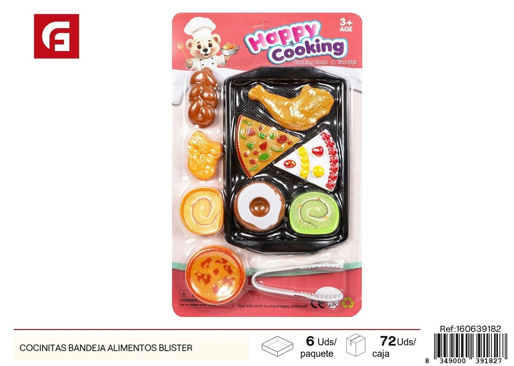Cocinitas con bandeja para alimentos en blister - Juguetes de cocina