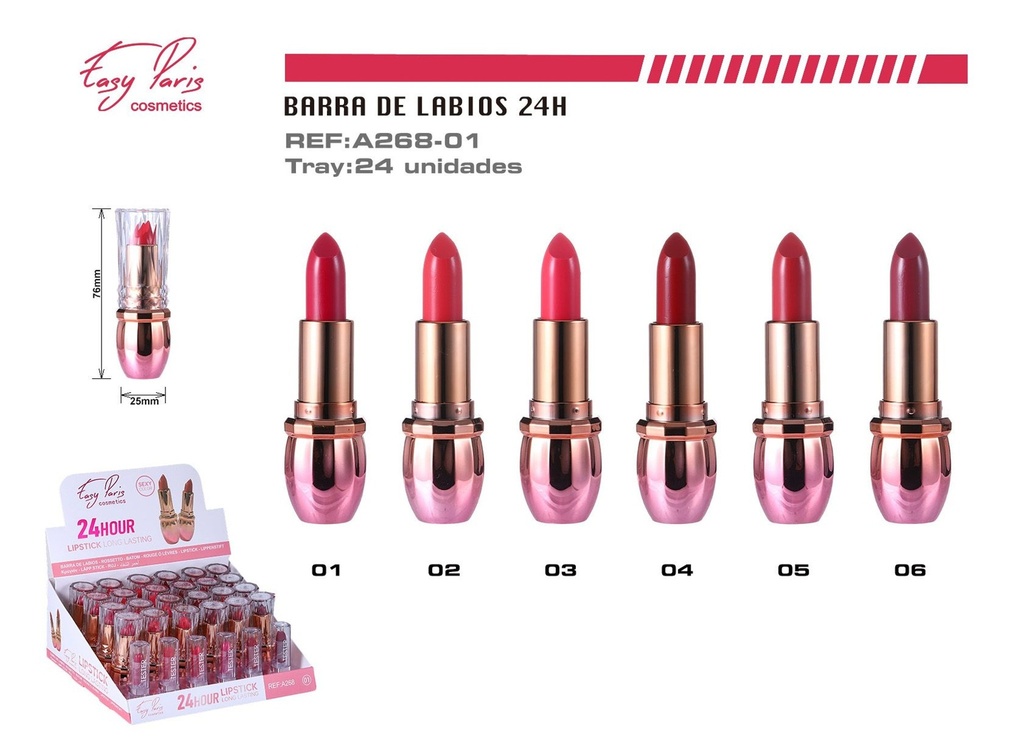 Labios de 24 horas 24 unidades - Cosméticos y maquillaje de larga duración