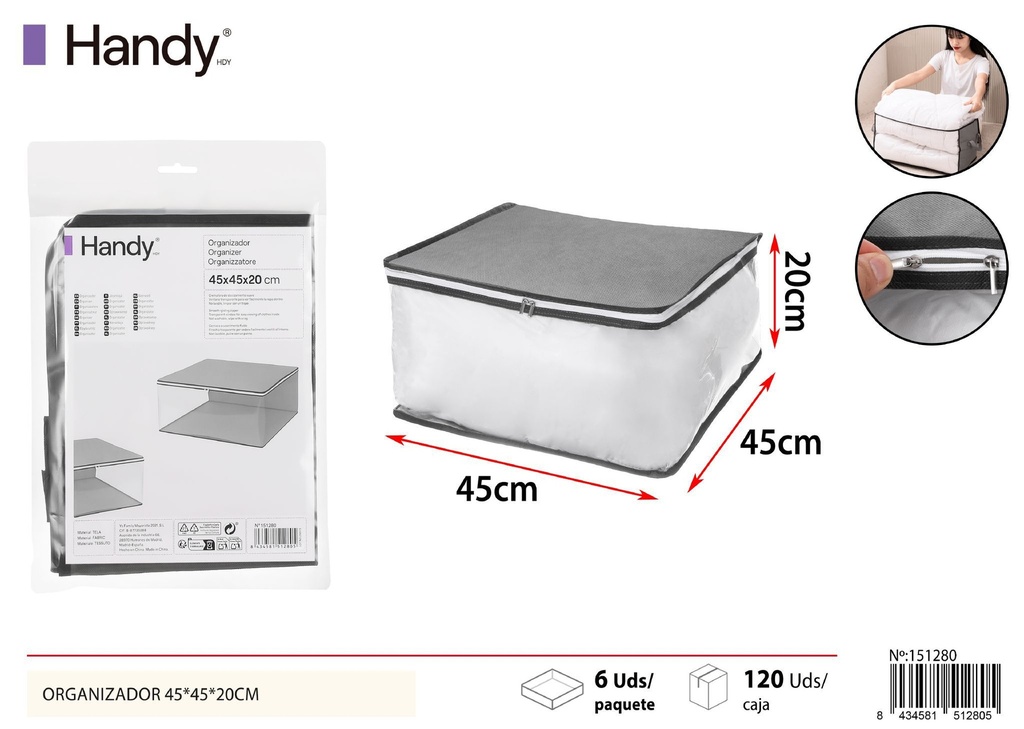 Organizador gris 45*45*20 cm - Soluciones de almacenamiento y organizadores