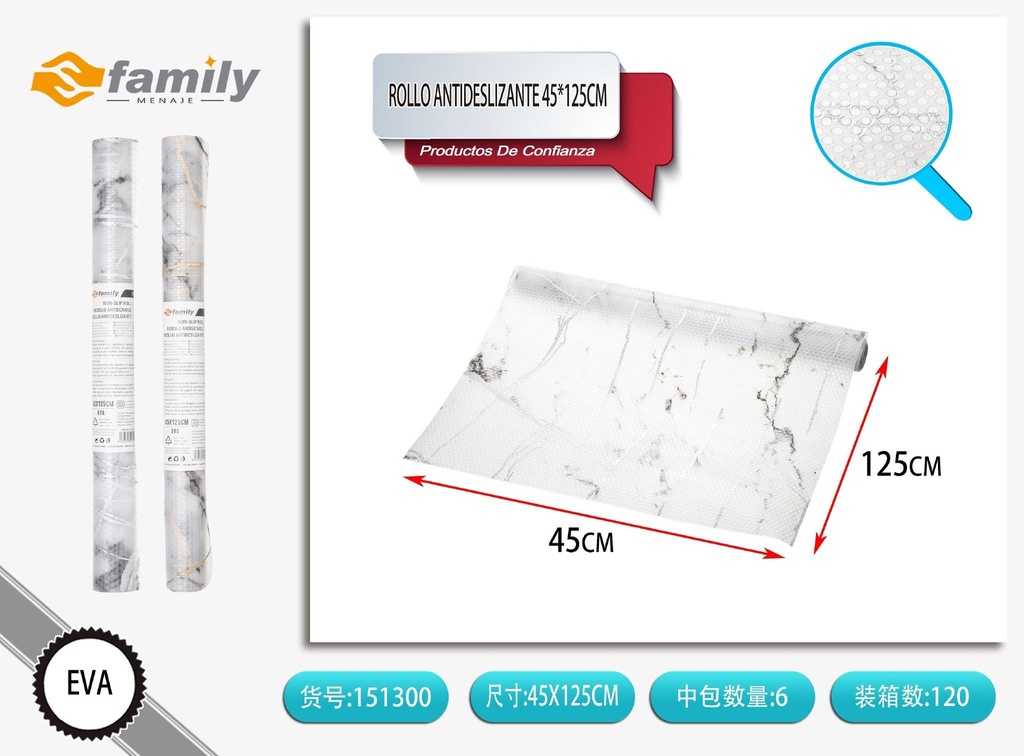 Rollo antideslizante doble cara con patrón de mármol 45*125 cm - Accesorios de cocina y antideslizantes