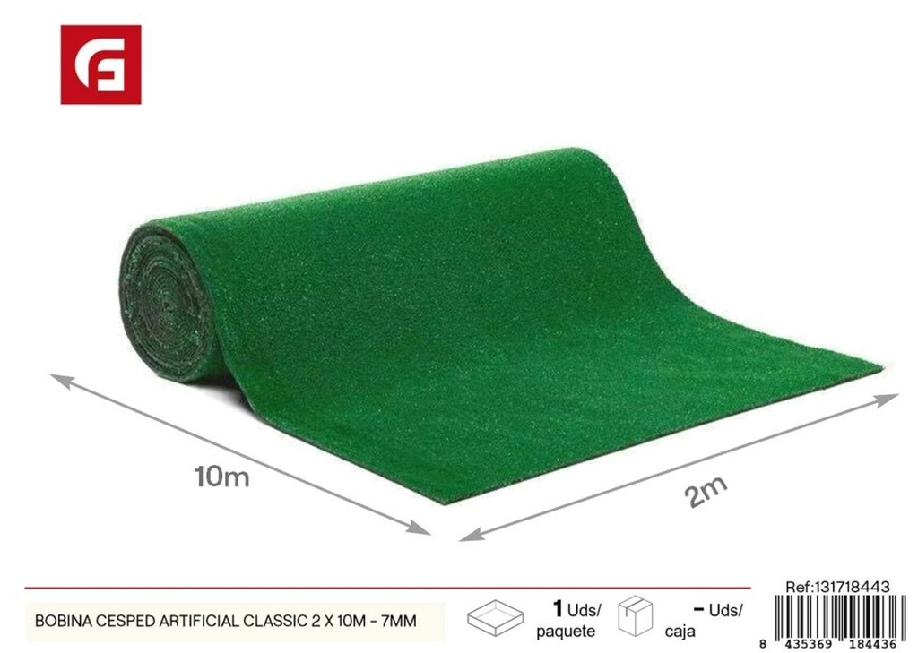 Bobina césped artificial Classic 2 x 10m - Grosor 7mm