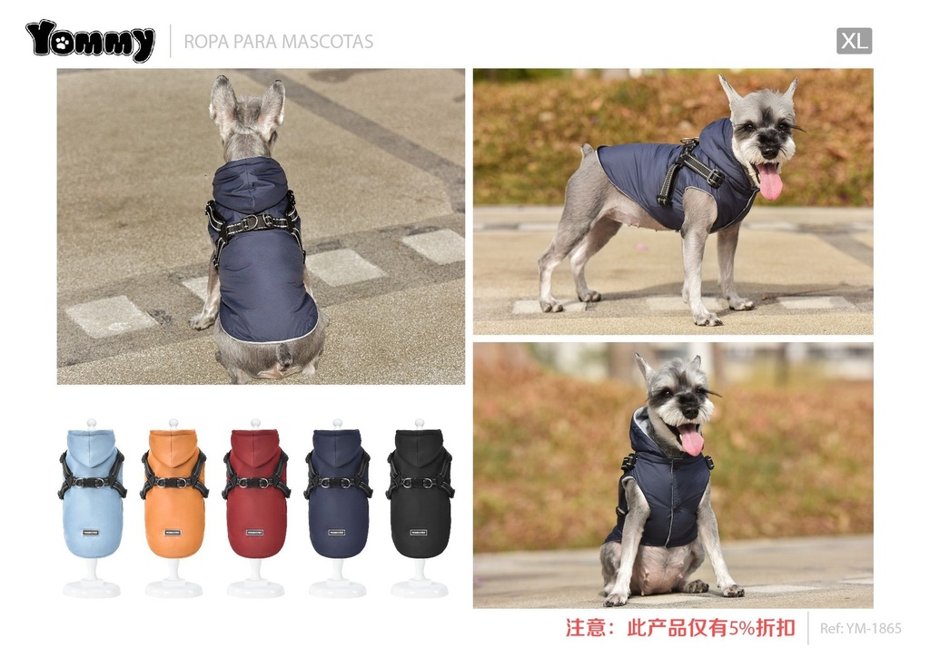 Impermeable con broches para mascotas XL - Ropa impermeable para mascotas