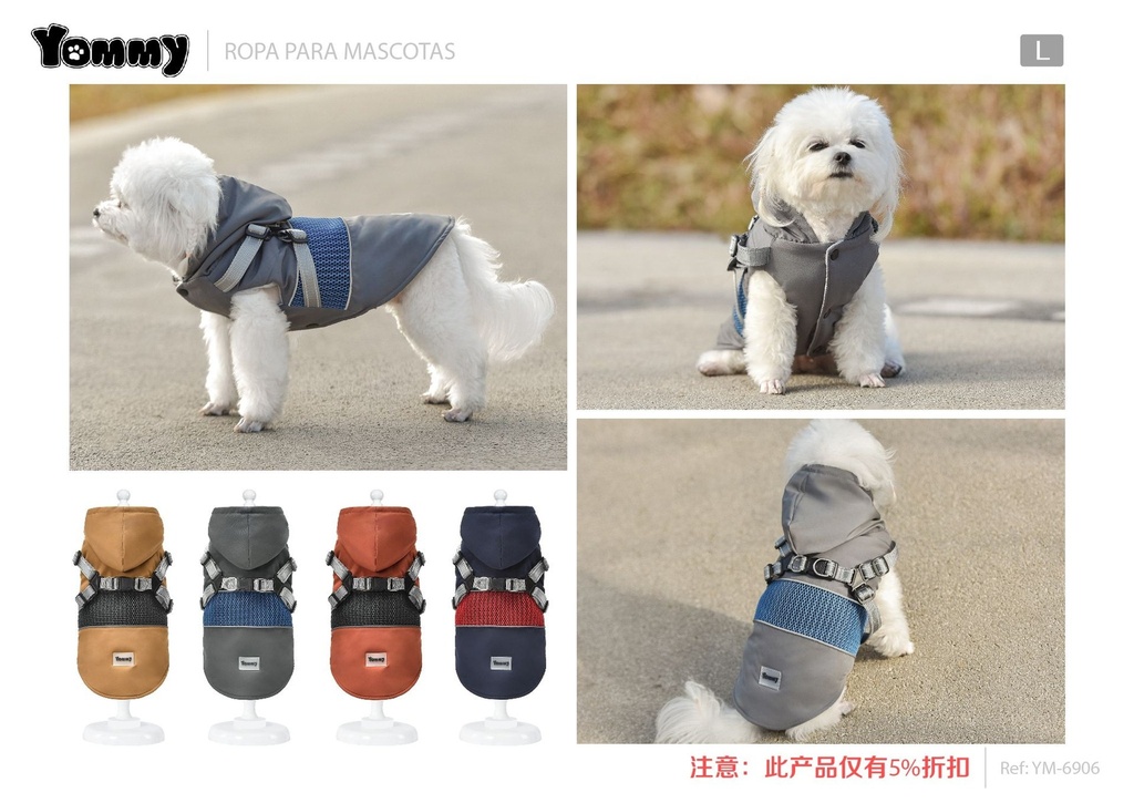 Abrigo acolchado para mascotas L - Ropa para mascotas
