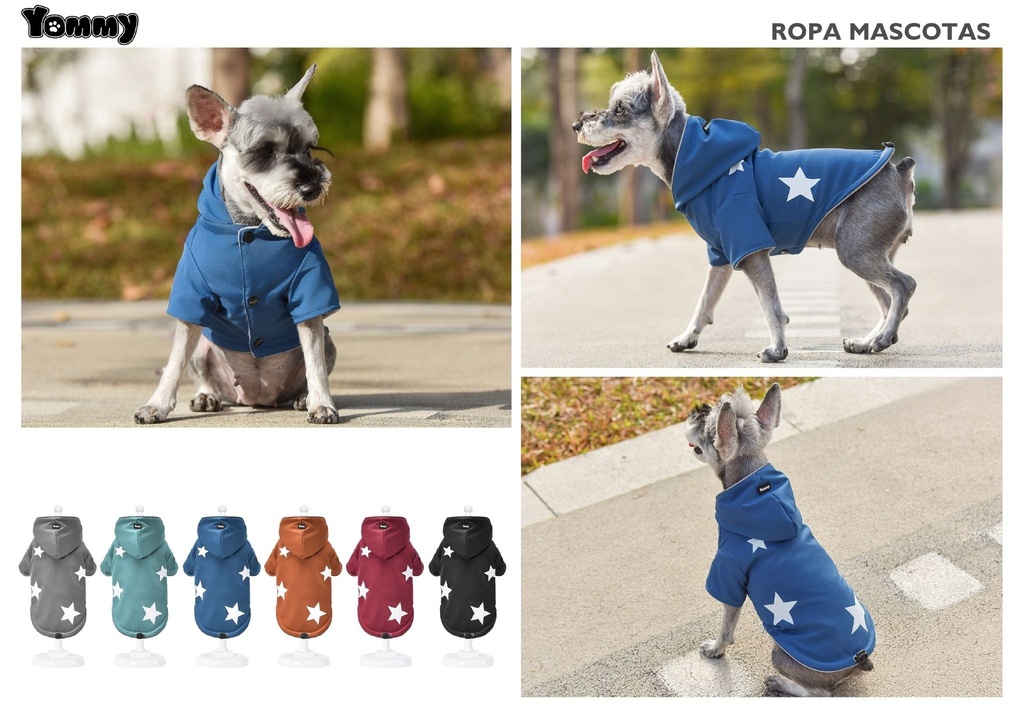 Chubasquero impermeable con estrella para mascotas 4XL - Ropa de lluvia para animales