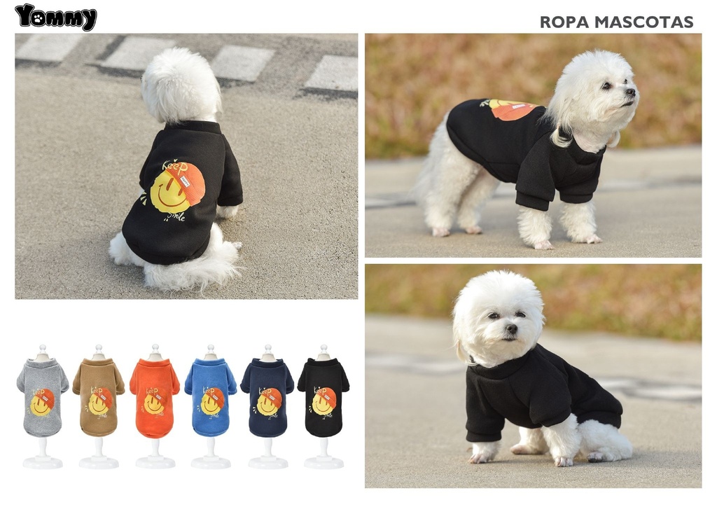 Sudadera con carita sonriente para mascotas XL - Ropa y abrigo para animales