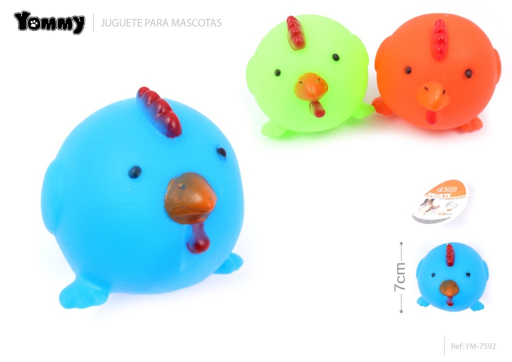 Juguete de vinilo gallo 7 cm - Juguetes para mascotas