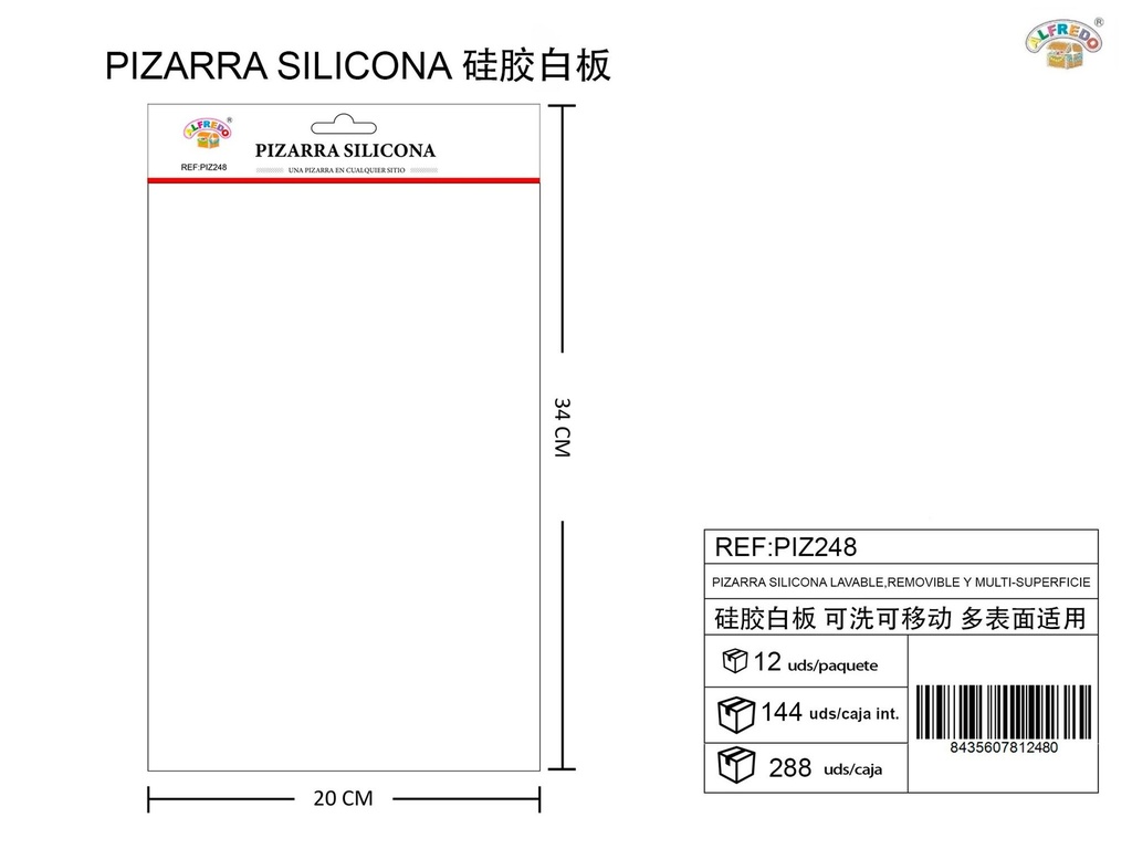Pizarra de silicona lavable y removible multi-superficie 20x34 cm - Accesorios de cocina
