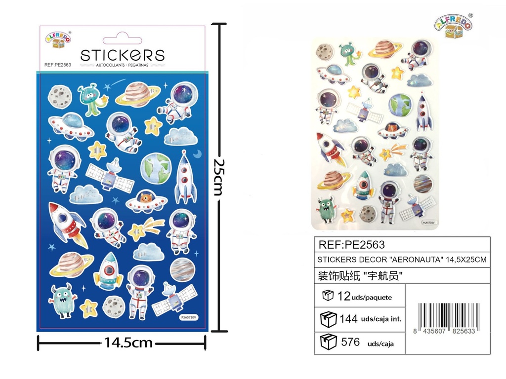 Stickers decorativos "Aeronauta" 14,5x25 cm - Pegatinas infantiles decorativas