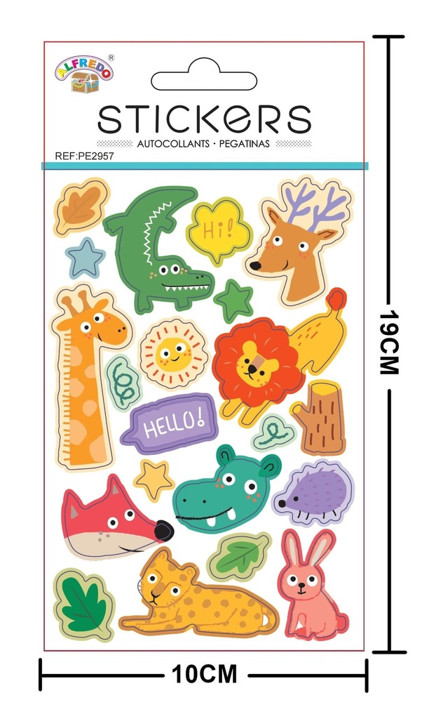 Stickers "Animales" 10x19 cm - Pegatinas decorativas temáticas