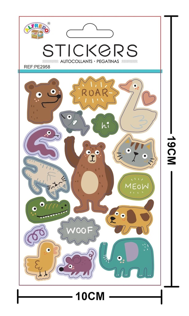 Stickers "Animales" 10x19 cm - Pegatinas decorativas temáticas
