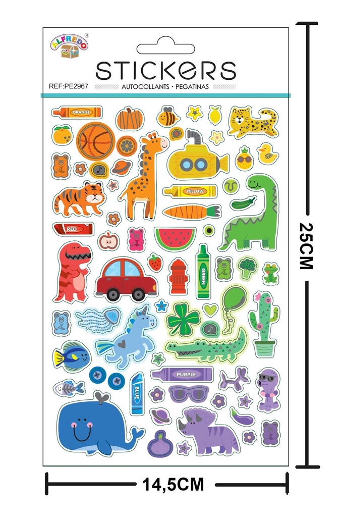 Stickers decorativos "Animales" 14,5x25 cm - Pegatinas infantiles decorativas
