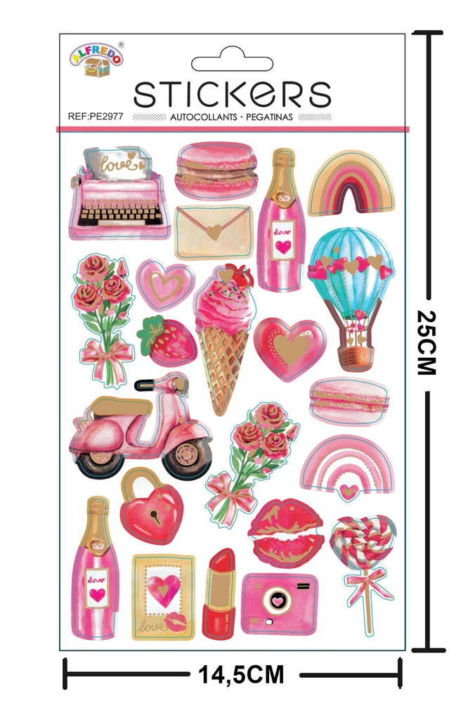 Stickers decorativos "Corazón" 14,5x25 cm - Pegatinas infantiles decorativas