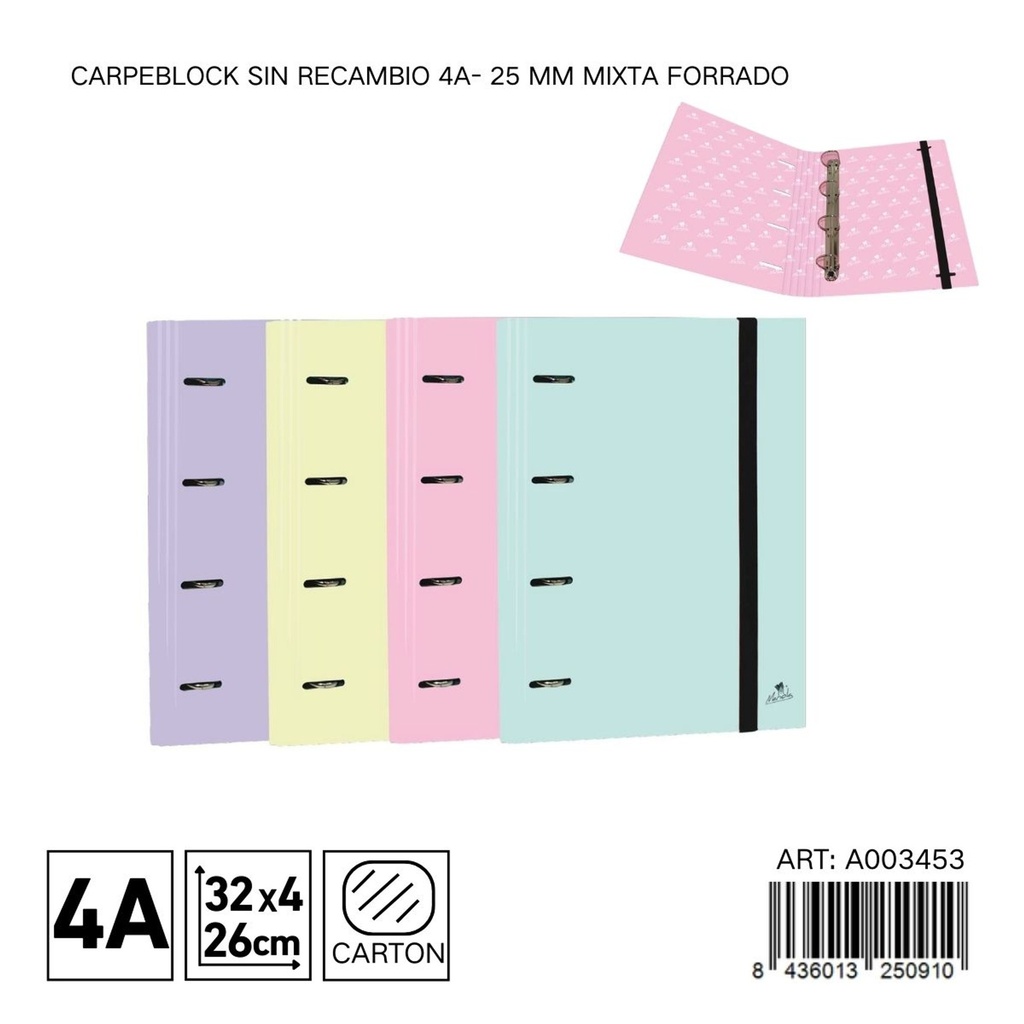 Carpeta 4 agujeros sin recambio 32x26x4 cm - Archivadores de oficina