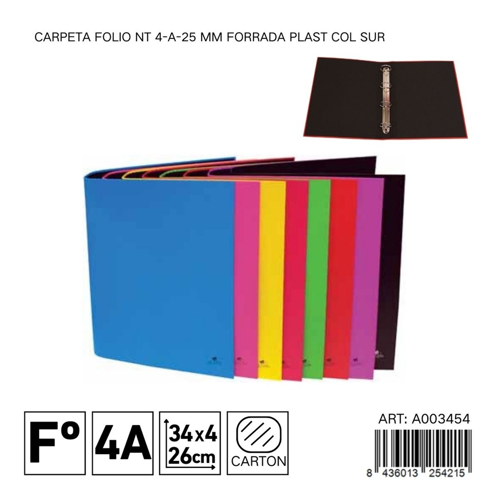 Carpeta folio NT 4-A-25 mm forrada - Archivadores de oficina