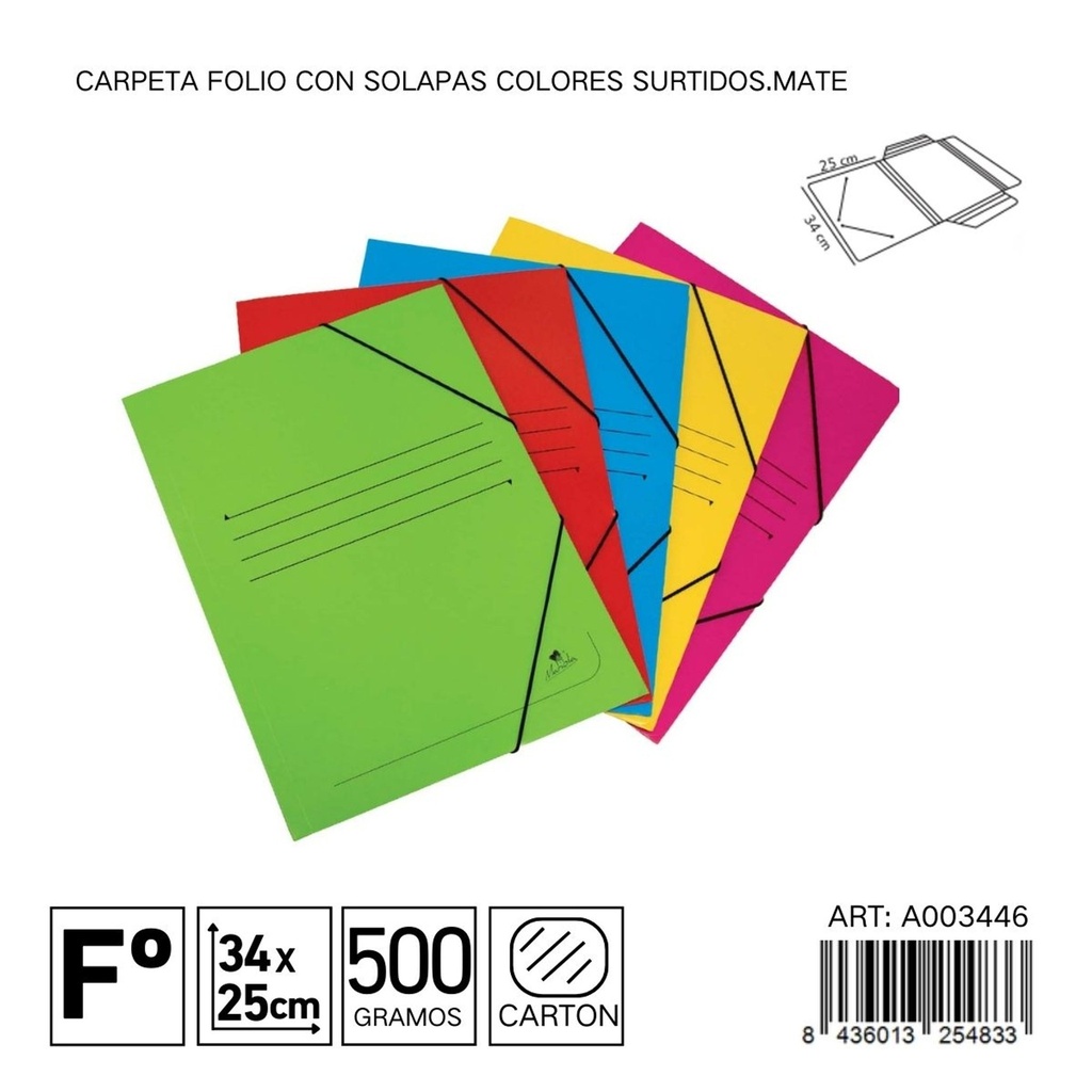 Carpeta folio con solapas colores surtidos 500 g 20 pcs - Materiales de oficina