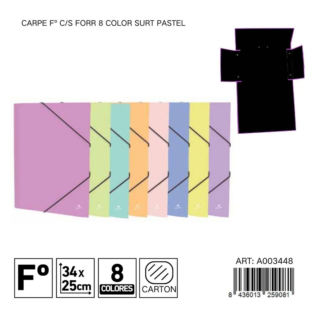 Carpeta folio con gomas 8 pcs - Materiales de oficina