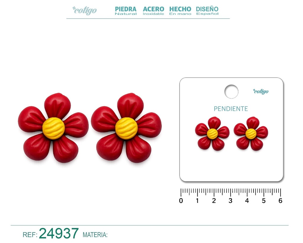 Pendiente de flor - Joyería y accesorios
