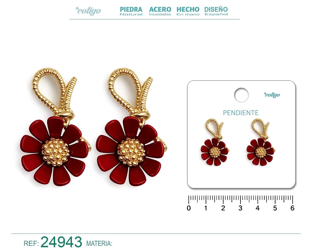 Pendiente de flor - Joyería y accesorios