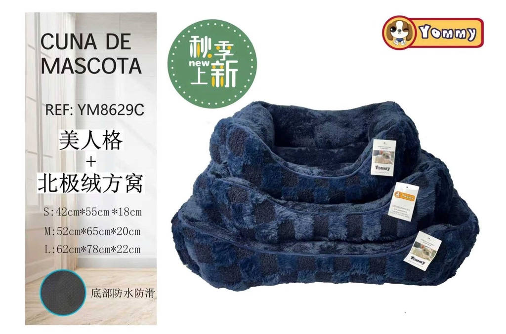 Cuna de perro (juego de 3 piezas) azul - Accesorios para mascotas