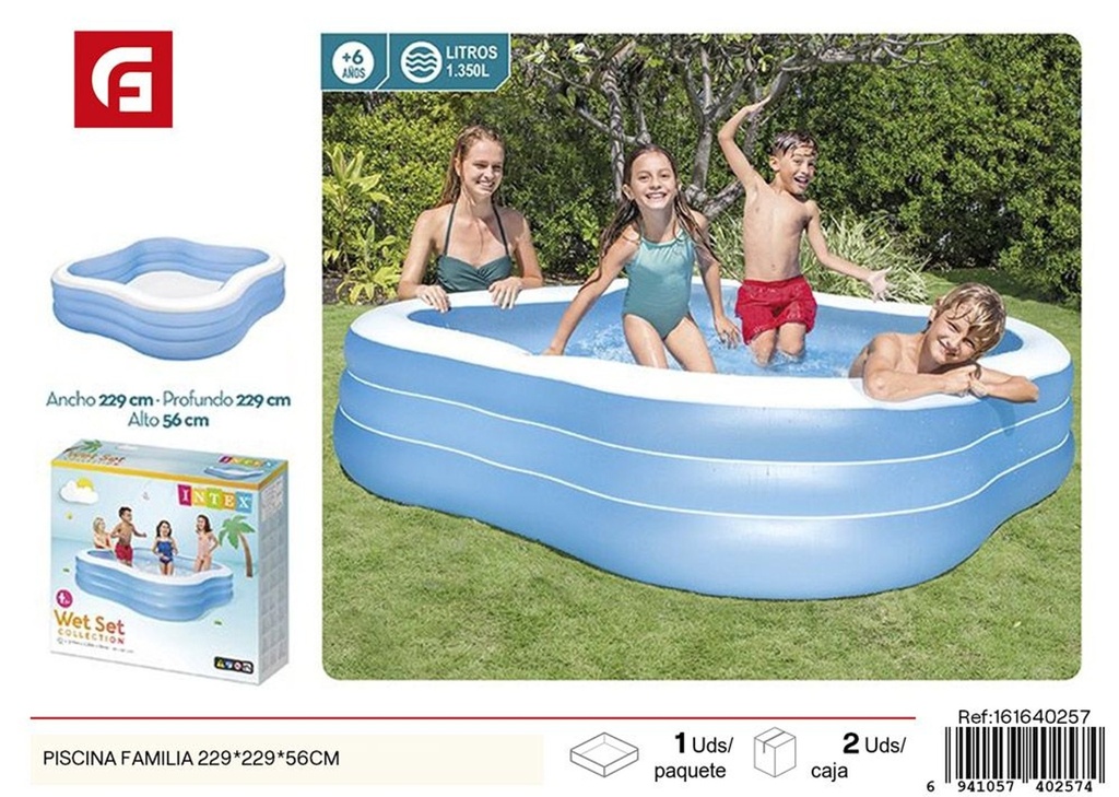 Piscina familiar 229x229x56cm - Productos de verano y piscinas inflables