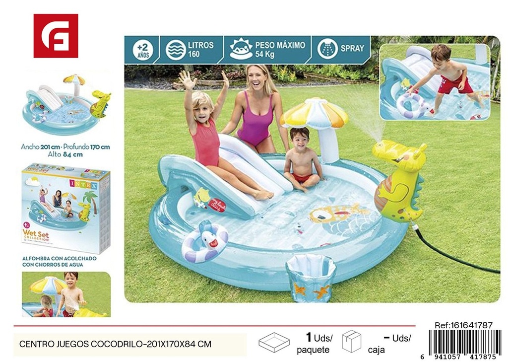 Centro de juegos cocodrilo 201x170x84 cm - Piscina y diversión en el agua