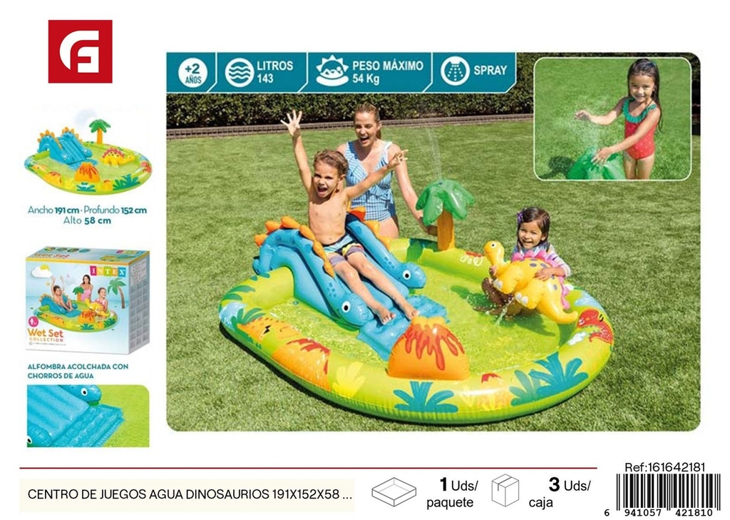 Centro de juegos agua dinosaurios 191x152x58 cm +2 años - Recreación acuática
