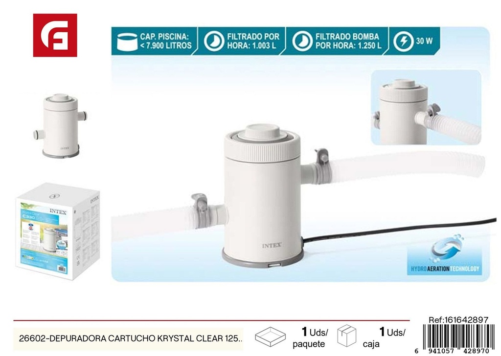 Depuradora cartucho Krystal Clear 1250 L/H - Accesorios para piscina