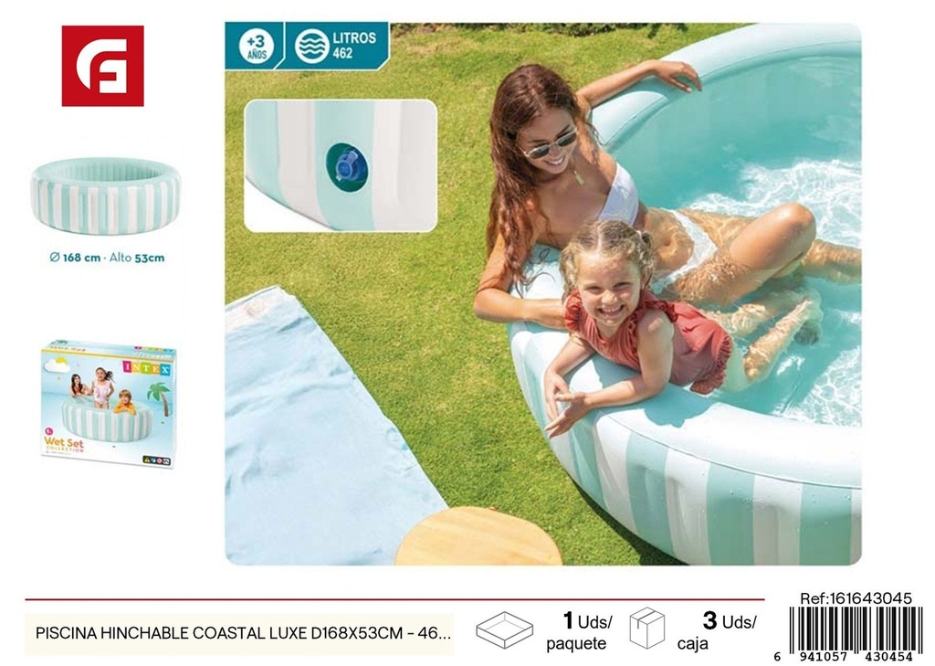 Piscina hinchable Coastal Luxe D168x53 cm - 462L - Diversión acuática