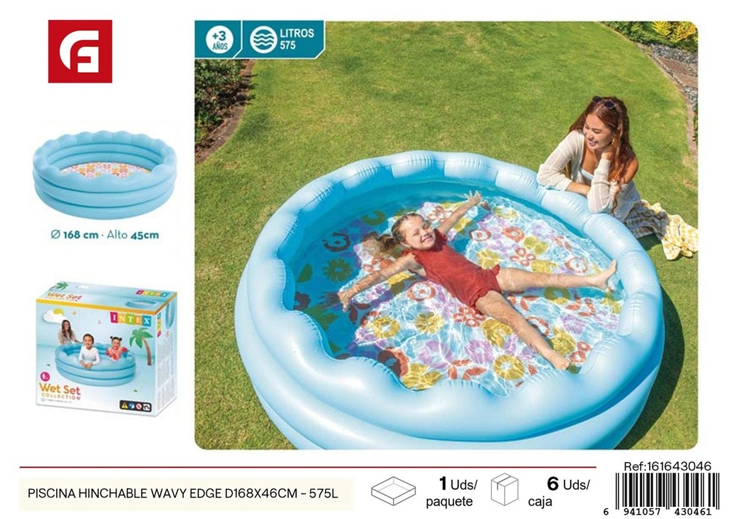 Piscina hinchable Wavy Edge D168x46 cm - 575L - Diversión acuática