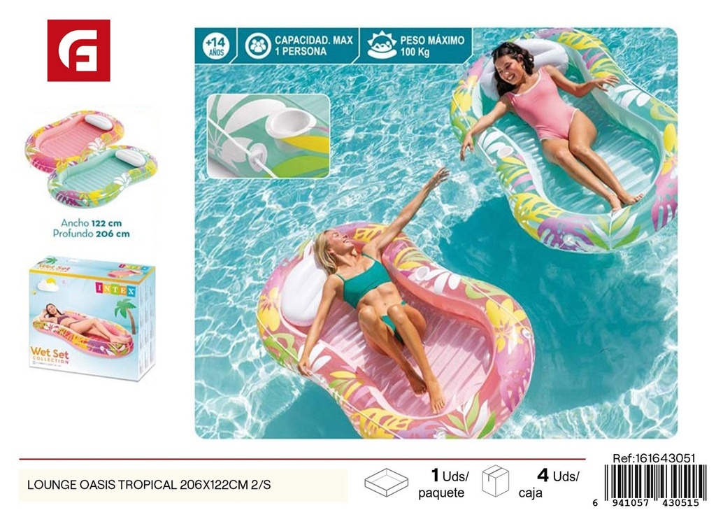 Lounge Oasis Tropical 206x122 cm 2/s - Accesorios de verano
