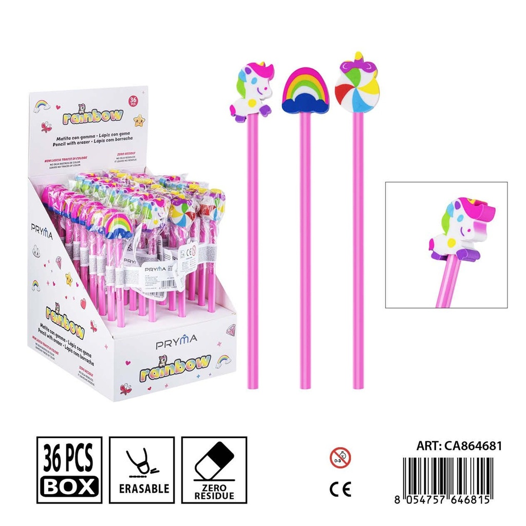 Lápiz con goma 17.5 + 2.5 cm - Herramientas de escritura y lápices