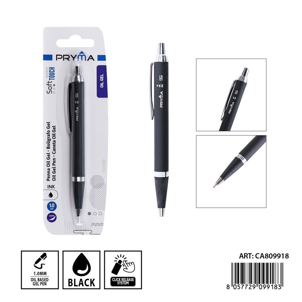 Bolígrafo de gel 1mm negro - Papelería de escritura