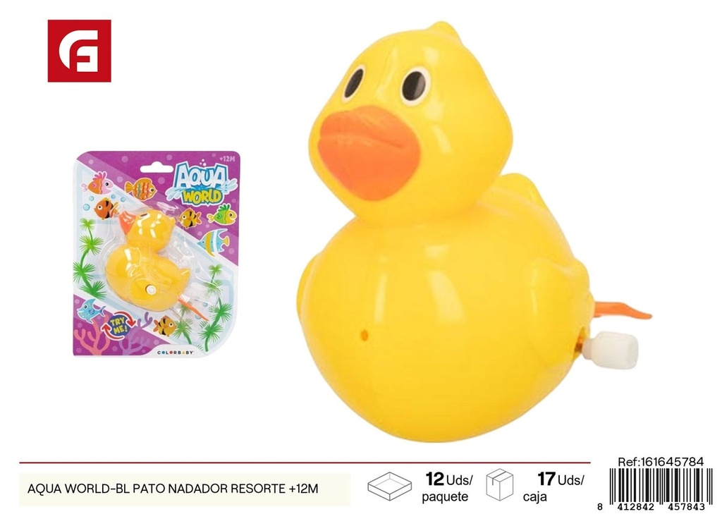 Patito nadador de resorte - Juguete acuático +12 meses